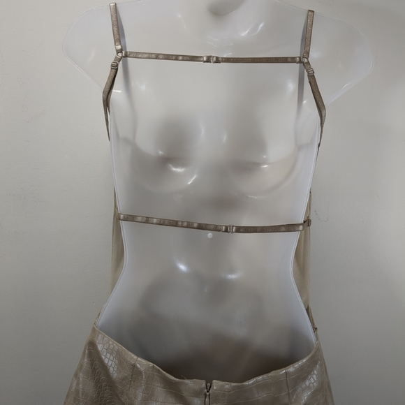 Tic Toc Women's Tan Croc Pattern Mini Dress , Size L - Picture 3 of 7